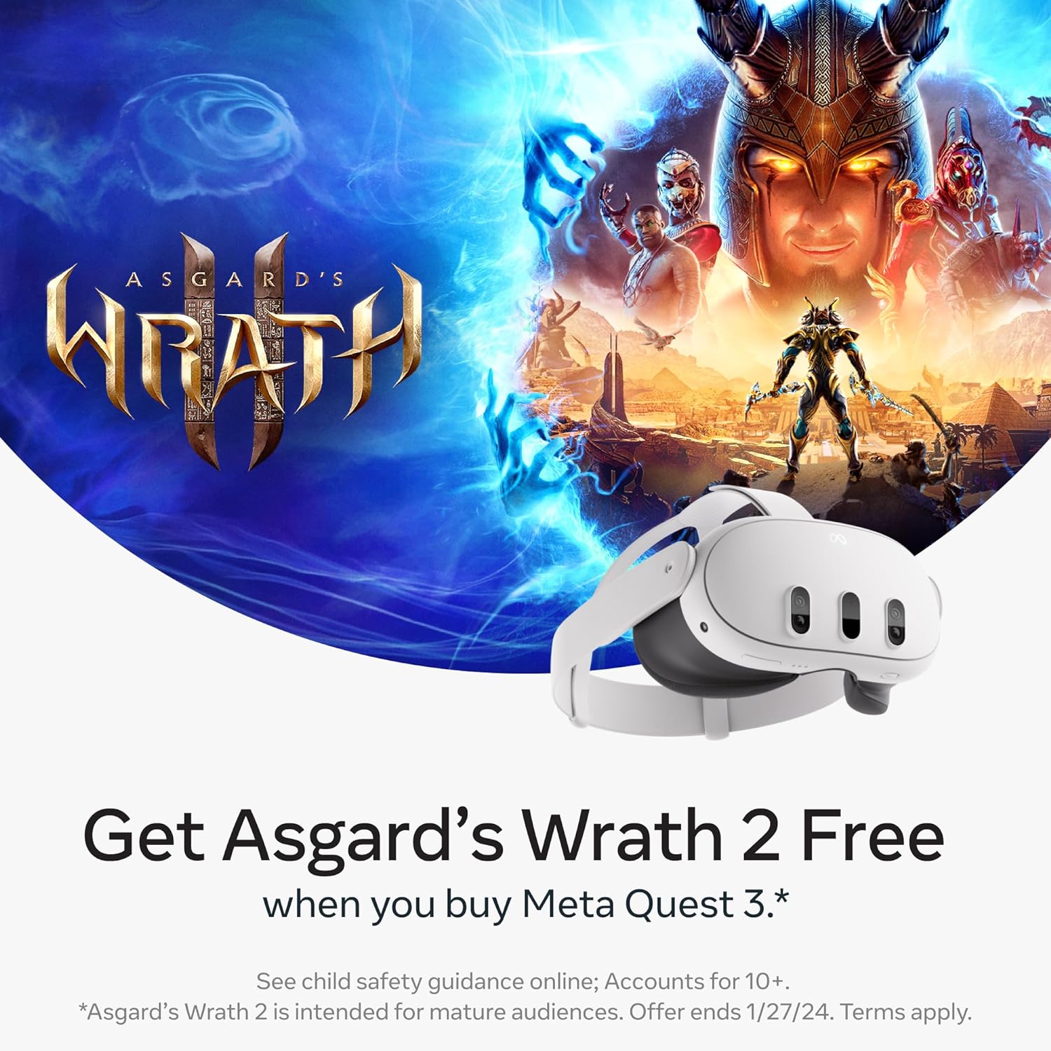 Meta Quest 3 128Gb— Breakthrough Mixed Reality — Powerful Performance — Asgard's Wrath 2 Bundle
