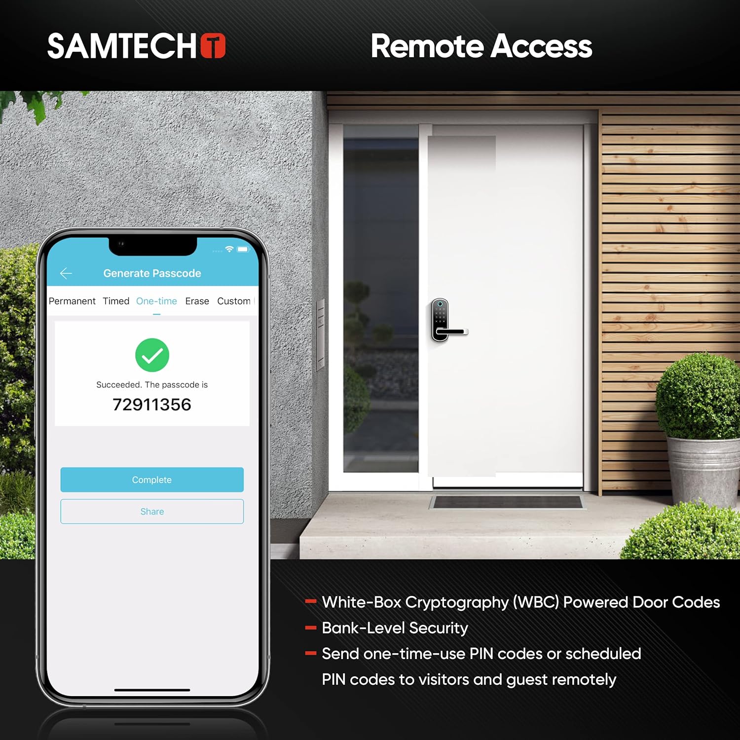 Samtecht Smart Lock, Keyless Entry Door Lock, Fingerprint Door Lock, Smart Door Lock With Handle, Digital Door Lock, Smart Lock For Front Door, Bluetooth Electronic Door Lock