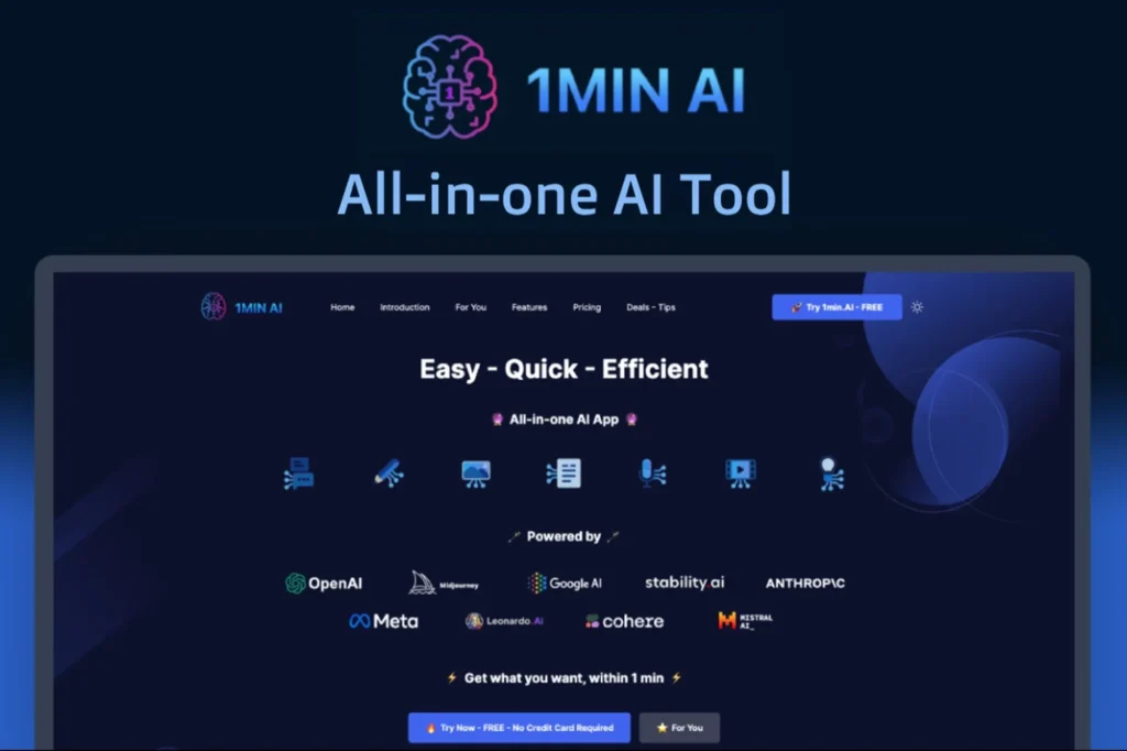 Supercharge Your Workflow with 1min.AI: for Less Than 