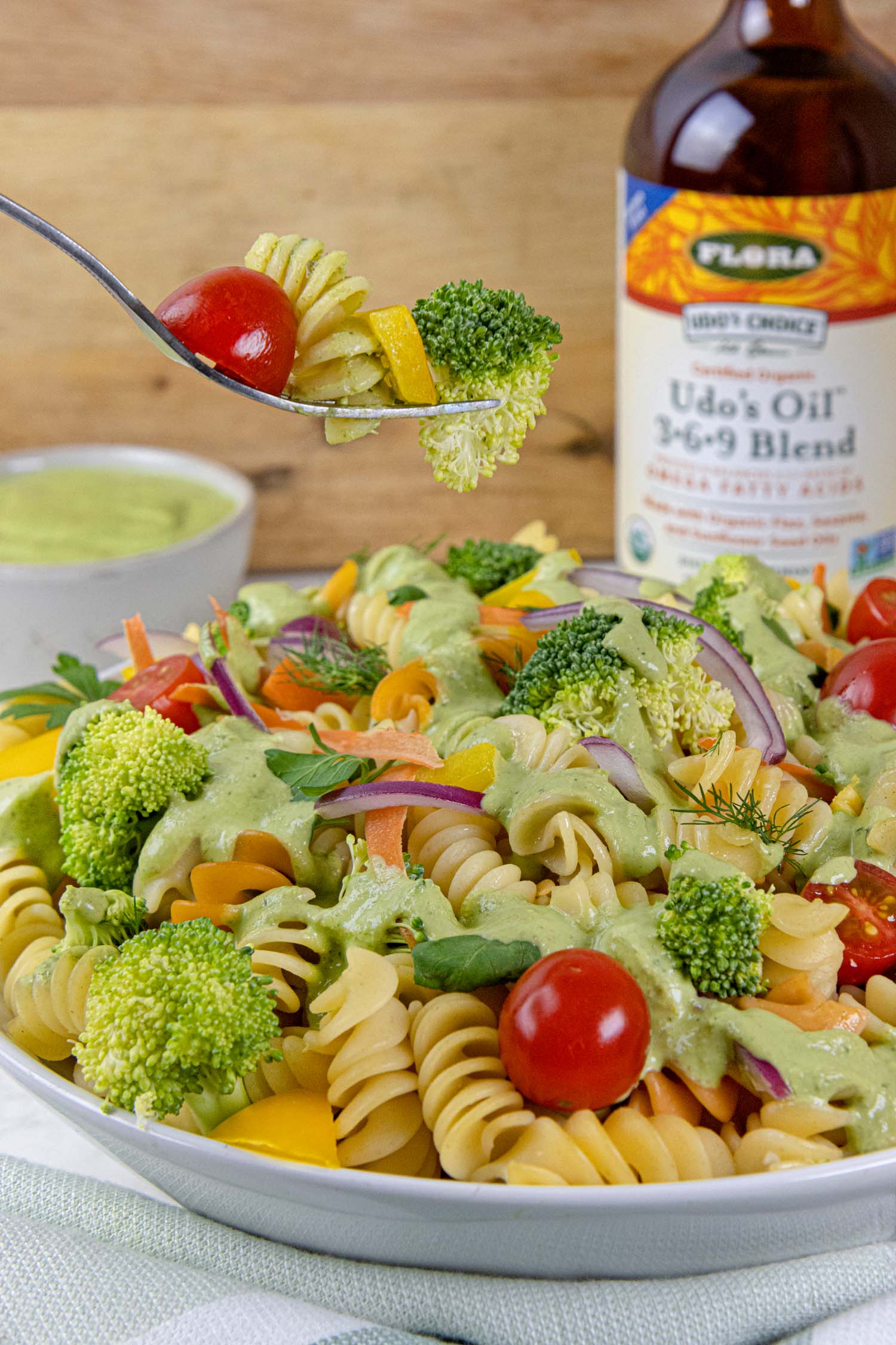 Wholesome Inexperienced Goddess Pasta Salad