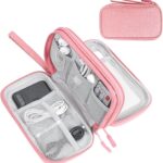 FYY Electronic Organizer, Travel Bag, Pouch, Carry Case Portable Waterproof Double Layers for Cable, Cord, Charger, Phone, Earphone Pink