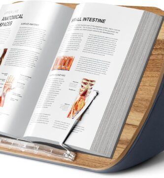 Lap Beanbag Book Stand for Hands Free Reading Comfortable Reading Pillow Stand Minimize Neck Strain Perfect Idea for Book Lovers in Dorm Room or Anywhere Else with Bookseat(Gray)