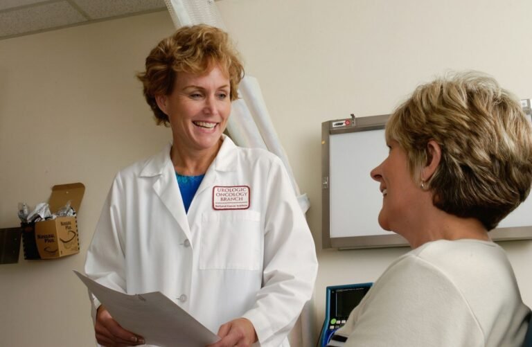 Doctor talking with a patient