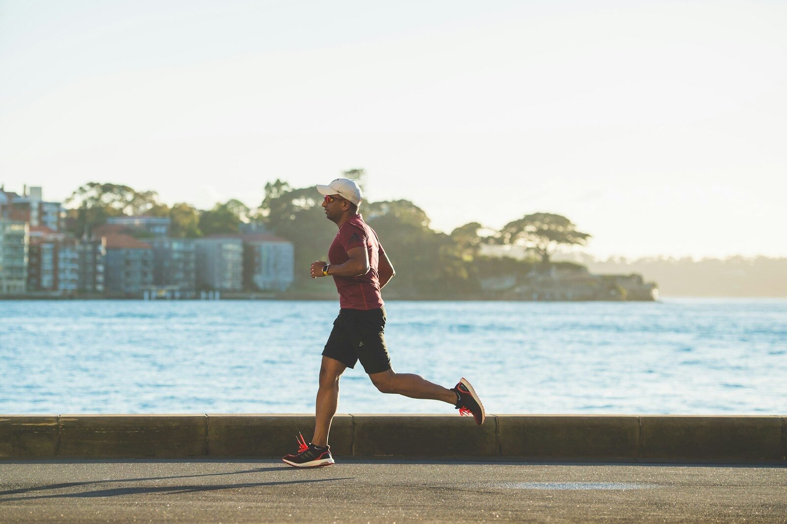 Man running by the sea
